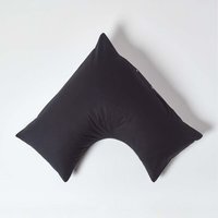 200 Thread Count Egyptian Cotton V Shape Pillowcase - Black - thumbnail 1