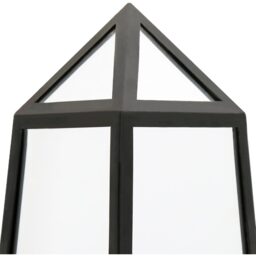 The Obelisk Black Metal Edged Mirrored Garden Ornament - Black / 30cm - thumbnail 4