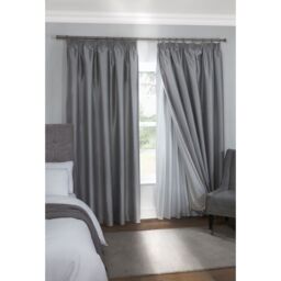 Pencil Pleat Blackout Curtain Lining - White / 168cm / 129cm - thumbnail 2