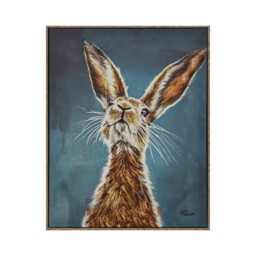Set of 2 Ingram Curious Hare Framed Art - Blue and Brown - thumbnail 2