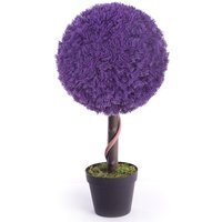 Best Artificial 2ft - 60cm Purple Heather Ball Tree - Purple