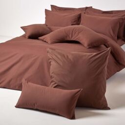 200 Thread Count Egyptian Cotton Housewife Pillowcase - Chocolate / 60cm - thumbnail 2