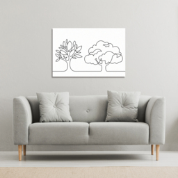 line drawing of trees Canvas Print - White / 91cm / 61cm - thumbnail 2