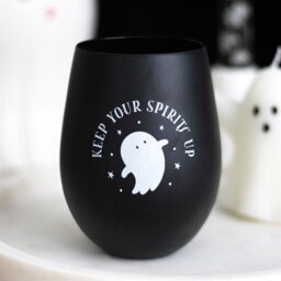 Spooky Ghost Stemless Glass Keep Your Spirits - Black - thumbnail 3