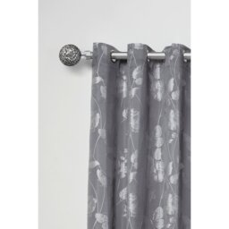 16-19mm Mirrored Extendable Eyelet Metal Curtain Pole Set - Chrome / 120cm - thumbnail 2