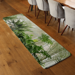 Green plants in botanical gardens Designer Runner Rug - Green - thumbnail 3