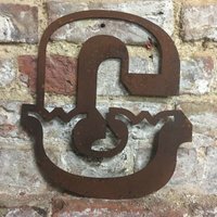 Personalised Metal lettering , Personalised Gift , Rusty Carnival Letter C - rusty