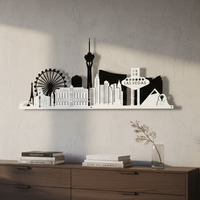 Las Vegas Skyline Metal Wall Art 2D - Black/White