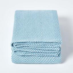 Cotton Halden Chevron Throw - Teal / 255cm - thumbnail 2