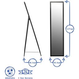 Square Full-Length Mirror - 137cm x 35.5cm - Silver - thumbnail 3