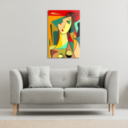 abstract portrait Canvas Print - Pink / 51cm / 77cm - thumbnail 2
