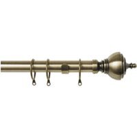 25-28mm Vienna End Antique Brass Metal Curtain Pole Set - Antique Brass / 200cm