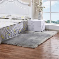 Luxury Soft Rectangle Shaggy Rug - Grey / 90cm / 5.5CM - image 1