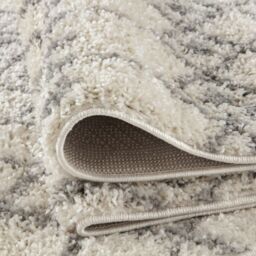 The Rugs Berber Moroccan Design Patterned Shaggy Rug - Ivory-Grey / 290cm / 200x290cm - thumbnail 3
