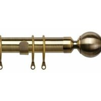 Extendable Metal Curtain Poles - Antique Brass / 120 - 210 cm