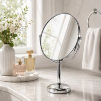 Helios Vanity 3x Magnification Table Mirror - Silver