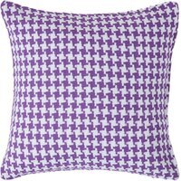 Homescapes Houndstooth Cotton Cushion Cover - Purple