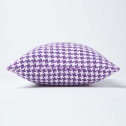 Homescapes Houndstooth Cotton Cushion Cover - Purple - thumbnail 2