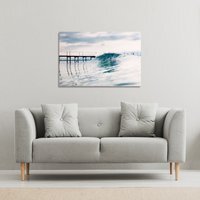 Ocean ideal wave in ocean. Breaking blue waves Canvas Print - Blue / 31cm / 46cm - image 1