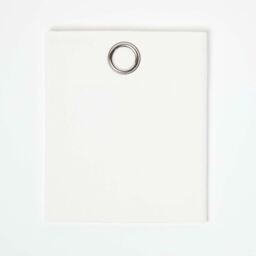 Homescapes Cotton Plain Ready Made Eyelet Curtain Pair - Off White / 137cm / 228cm - thumbnail 2