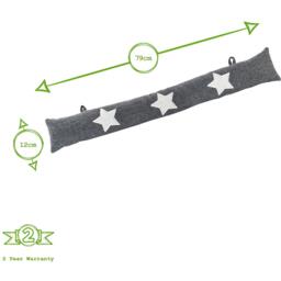 Herringbone Door Stop  Draught Excluder Set - Grey - thumbnail 2