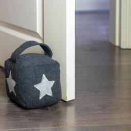 Herringbone Door Stop  Draught Excluder Set - Grey - thumbnail 5