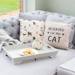 Reserved For The Cat Reversible Cushion - Black - thumbnail 3
