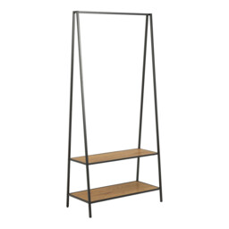 Seaford Metal Clothes Rack - Oak - thumbnail 3