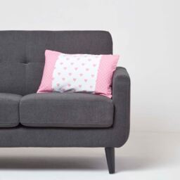 Cotton Pink Hearts and Polka Dots Cushion Cover - Pink / 50cm - thumbnail 2