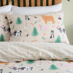 Christmas Farm Duvet Set - Natural / Single - thumbnail 3