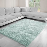 Thick Soft Shaggy Plain High Pile Dream Area Rug - Seafoam / 120x170 - thumbnail 1