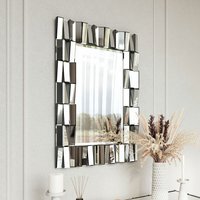 Knightsbridge Rectangle Wall Mirror - Grey Silver - image 1