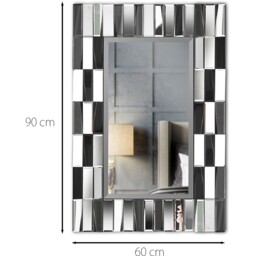 Knightsbridge Rectangle Wall Mirror - Grey Silver - thumbnail 3