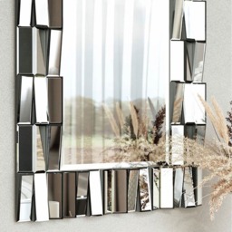 Knightsbridge Rectangle Wall Mirror - Grey Silver - thumbnail 2