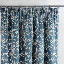 Aviary Pencil Pleat Curtains - Blue / 229cm - thumbnail 2