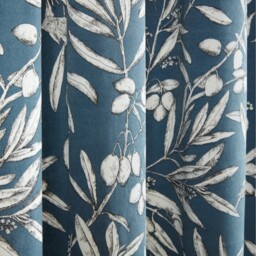 Aviary Pencil Pleat Curtains - Blue / 229cm - thumbnail 4