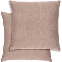 Pair of Matrix Textured Cushion Covers - 43x43cm - Cases Only - Latte - image 1