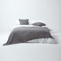 Cotton Cable Knit Cushion Cover - Grey - thumbnail 4
