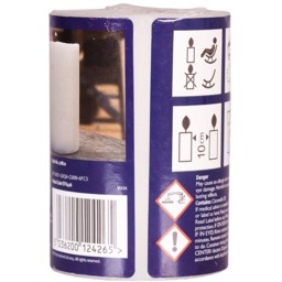 2x Natural Citronella Outdoor Pillar Candles Wind Resistant 38H - White - thumbnail 3
