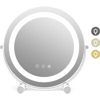 Round Vanity Mirror with Adjustable Brightness - White