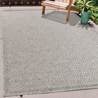 Modern Harper Greek Key Design Outdoor-Indoor Waterproof Rugs - Silver / 120x170 cm Rectangle - thumbnail 1