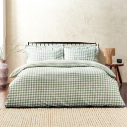 Barton Gingham Check Duvet Cover Set - Forest / Single - thumbnail 2
