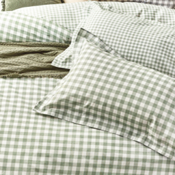Barton Gingham Check Duvet Cover Set - Forest / Single - thumbnail 4