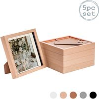 "3D Box Photo Frame - 8 x 8"" with 6 x 6"" Mount - Pack of 5 - Brown"