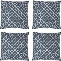 Art Deco Geometric Print Outdoor Cushion (Set of 4) - Grey - image 1