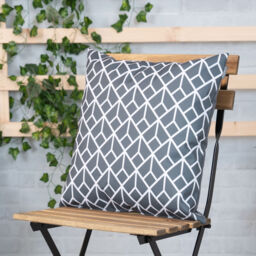 Art Deco Geometric Print Outdoor Cushion (Set of 4) - Grey - thumbnail 4