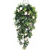 Azalea Hanging Basket with Cascading Flowers - White