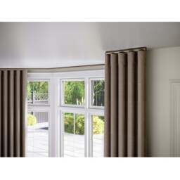 28mm Styleline Gliding Curtain Pole Set with End Cap - Taupe - Taupe / 420cm - thumbnail 2