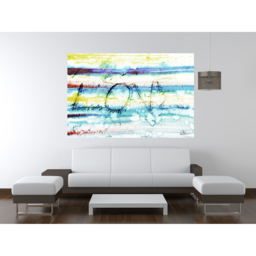 Beach Sand Love Art Print Wrapped on Canvas - Blue / 92cm - thumbnail 2
