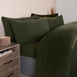 Teddy Fleece Duvet Cover Set - Woodland Green / King - thumbnail 3